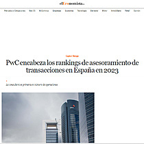PwC encabeza los rankings de asesoramiento de transacciones en Espaa en 2023